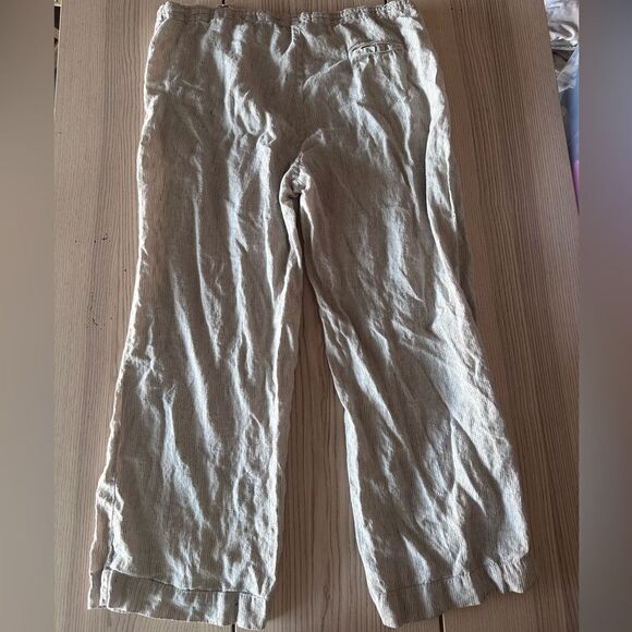 Poetry Drawstring linen pants light tan with pinstripe pattern -Size 12 - Picture 5 of 8